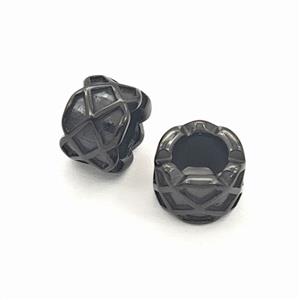 Stainless Steel Tube Beads Large Hole Black Plated, approx 11mm, 6mm hole
