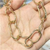 Alloy Chain Gold Plated, approx 17-32mm, 19-33mm