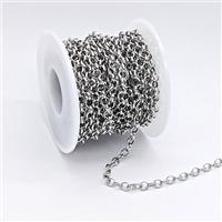 Copper Rolo Chain Platinum Plated, approx 4mm