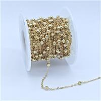 Copper Chain, Gold Plated, approx 1.5x2mm, 3.5mm