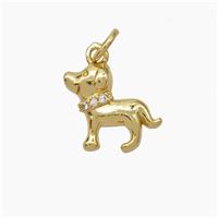 Copper Dog Pendant Pave Zirconia Gold Plated, approx 11mm