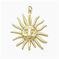 Copper Sun Pendant Gold Plated, approx 30mm
