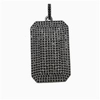 Copper Rectangle Pendant Micropave Zirconia Black Plated, approx 20-32mm