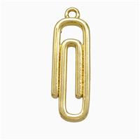 Copper Paperclip Pendant Gold Plated, approx 8-22mm