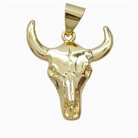 Copper Bullhead Pendant Gold Plated, approx 25-30mm