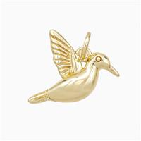 Hummingbird Charms Copper Pendant Gold Plated, approx 14-17mm