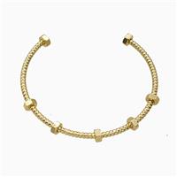 Copper Open Cuff Bangle Gold Plated, approx 5mm, 50-55mm dia