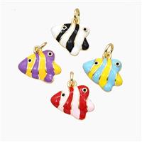 Copper Fish Pendant Enamel Gold Plated Mixed, approx 12-15mm