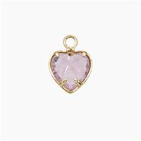 Cubic Zirconia Heart Pendant, approx 7mm