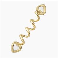 Copper Spiral Heart Connector Gold Plated, approx 9-46mm