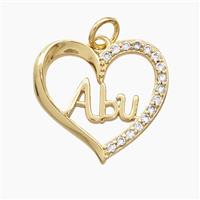 Copper Pendant Pave Zircon, Gold Plated, approx 18-19mm