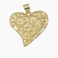 Copper Heart Pendant Bohemia Style Gold Plated, approx 27mm
