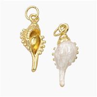 Copper Pendant Pave Zircon, Gold Plated, approx 9-18mm