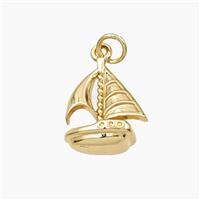 Copper Sailboat Pendant Gold Plated, approx 12-15mm