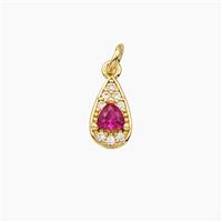 Copper Teardrop Pendant Micropave Zirconia Gold Plated, approx 6-11mm