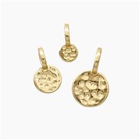 Copper Coin Pendant Hammered Gold Plated, approx 8mm