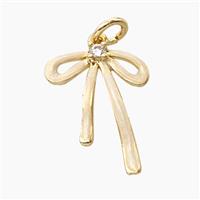 Copper Bowknot Pendant Painted Gold Plated, approx 14-18mm