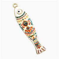 Copper Fish Pendant Painted Gold Plated, approx 9-34mm