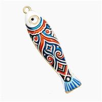 Copper Fish Pendant Painted Gold Plated, approx 9-34mm