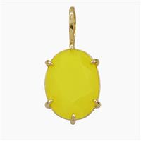 Yellow Crystal Glass Oval Pendant, approx 12-27mm