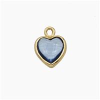 Blue Crystal Glass Heart Pendant, approx 7mm