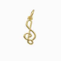 Musical Note Symbols Copper Pendant Gold Plated, approx 6-12mm