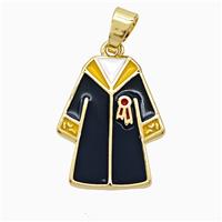 Copper Graduation Clothing Pendant Enamel Gold Plated, approx 17-22mm