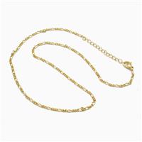 Copper Necklace Chain Gold Plated, approx 2mm, 39-44cm length