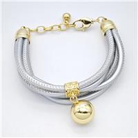 Gemstone Bracelet, gold plated, approx 14mm, 3mm