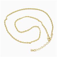 Copper Necklace, Gold Plated, approx 2mm, 38-43cm length