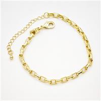 Copper Bracelets Chain Gold Plated, approx 7-11mm, 18-23cm length