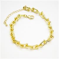 Copper Bracelets Chain Gold Plated, approx 6-14mm, 18-23cm length