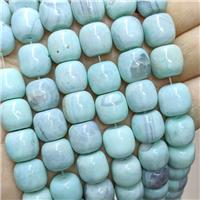 Natural Agate Barrel Beads Teal Dye, approx 13-14mm, 26pcs per st