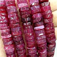 Natural Agate Heishi Beads Red Dye, approx 10-13mm