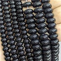 Black Onyx Agate Rondelle Beads Smooth, approx 4x6mm