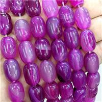 Natural Stripe Agate Barrel Beads Hotpink Dye, approx 13-18mm