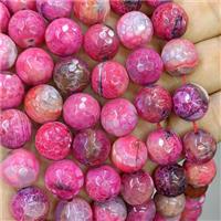 Hotpink Agate Beads Faceted Round B-Grade Dye, approx 14mm