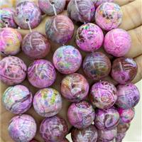 Natural Gemstone Agate Sphere Beads Round Smooth Pink Dye, approx 20mm