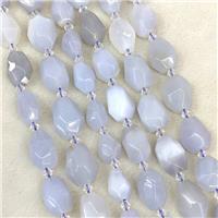 Natural Blue Chalcedony Nugget Beads Faceted Freeform, approx 12-20mm