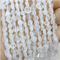 Natural White Moonstone Chip Beads Blue Flash Freeform, approx 4-7mm
