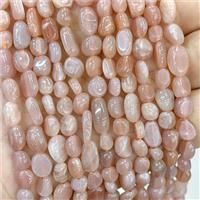 Natural Peach Moonstone Chip Beads Freeform, approx 4-7mm