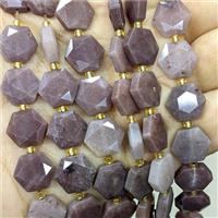 Purple Aventurine Hexagon Beads Faceted, approx 12mm