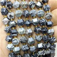 Natural Silk Jasper Beads Cutted Bicone, approx 8-10mm