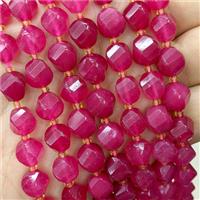 Ruby Red Dye Jade Twist Beads, approx 9-10mm