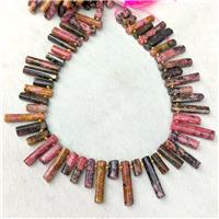 Natural Brazilian Rhodochrosite Stick Beads Topdrilled, approx 7-30mm