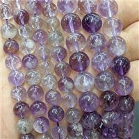 Natural Purple Super7 Crystal Quartz Beads Smooth Round, approx 8mm