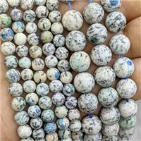 Natural K2 Jasper Beads Blue A-Grade Smooth Round, approx 5.5mm