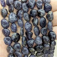 Natural Iolite Chips Tumbled Beads Inkblue Freeform, approx 10-12mm