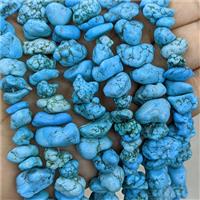 Natural Magnesite Turquoise Chips Beads Tumbled Freeform Blue, approx 10-15mm