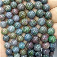 Natural Brazilian Ruby Beads C-Grade Multicolor Smooth Round, approx 8mm